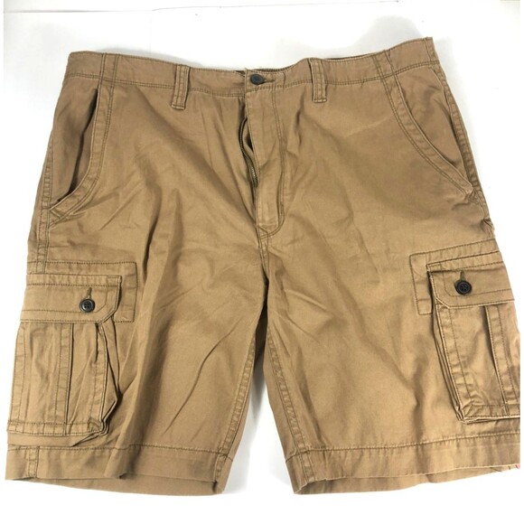 Men's Arizona Jean Co. Cargo Shorts Khaki Size 40 100% Cotton Button Pockets NEW - Picture 1 of 10